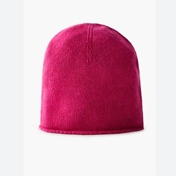 Cashmere Beanie Hat in Granita Pink NWOT - Picture 1 of 7